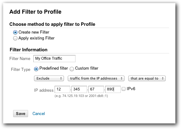 Add a Filter to Google Analytics
