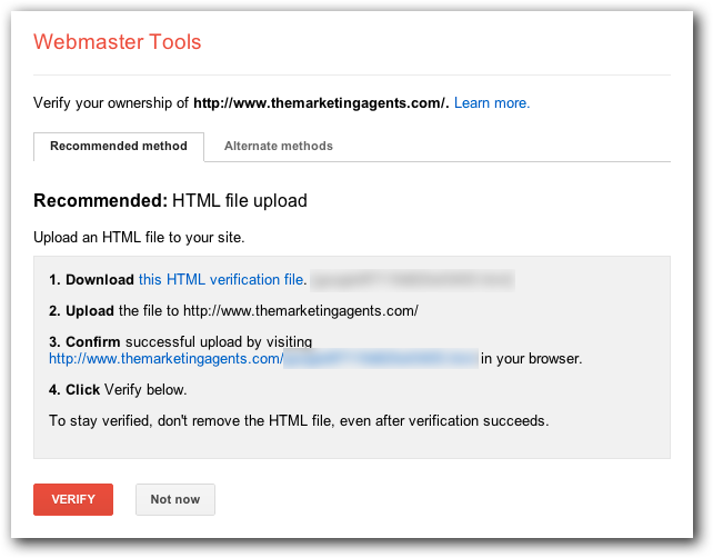 Verifying Your Website with Google Webmaster Tools