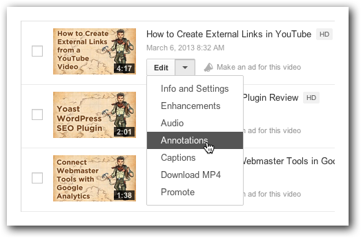 YouTube Annotations