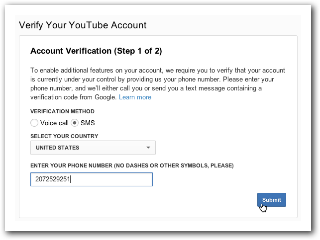 Verify your YouTube account